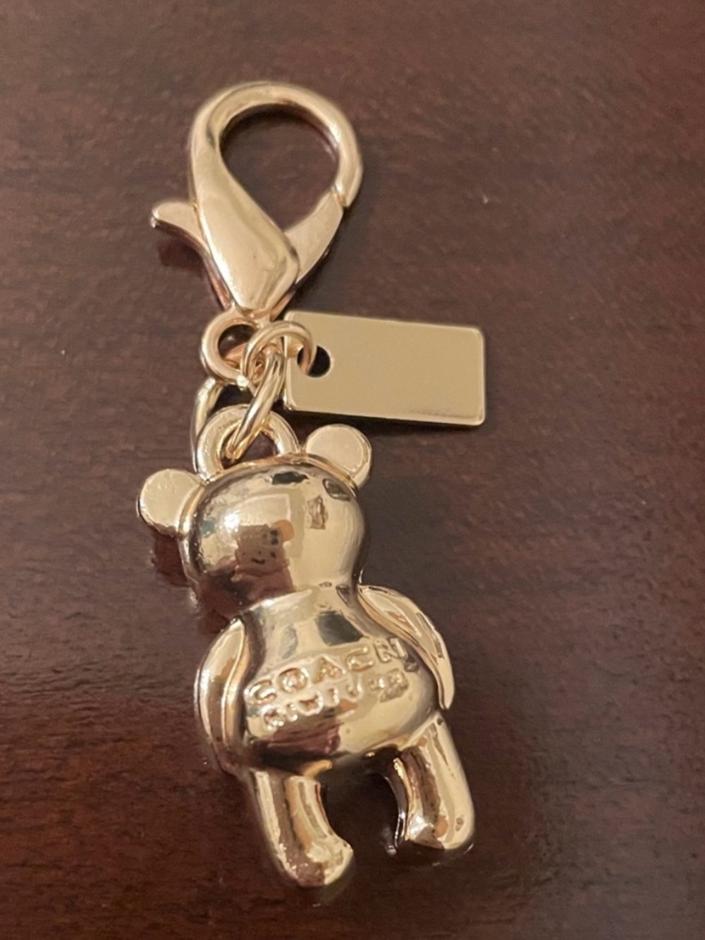 Coach Gold Teddy Bear Key Charm - Picture 2 of 2